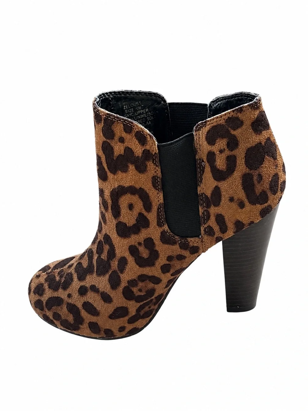 Madden Girl Zelouss Leopard Ankle Boots Women’s 6M Block Heel Chelsea Booties